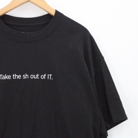 SPLUNK Shirt Men Black Short Sleeve Take Sh Out Of IT Graphic Logo Cotton Sz 2XL - Picture 2 of 9